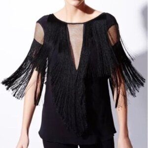 Alexis Fringe Top With Mesh Detail NWT